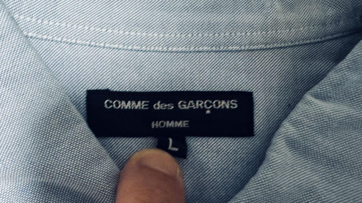 AD2008 COMME des GARCONS HOMME 長袖シャツ L コムデギャルソンオム アーガイルチェック　水色系_画像5