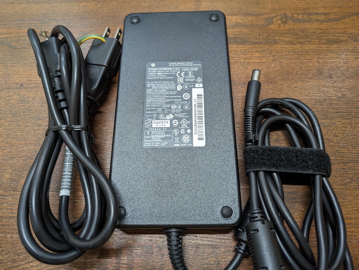 HP 純正230w Adapter /19.5v 11.8A HSTNN-DA12S / コネクター7.4㎜_画像1