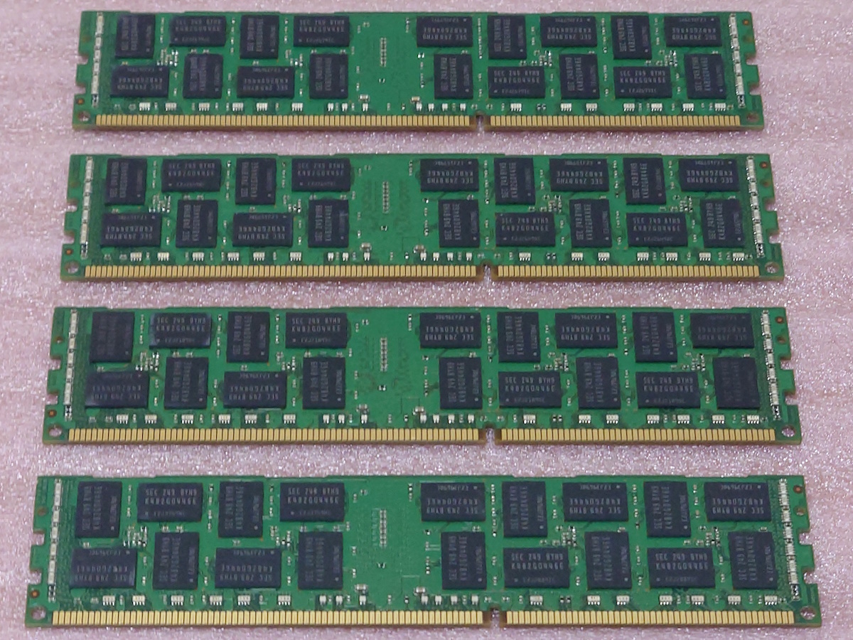 ＃Samsung M393B1K70EB0-YH9 4枚セット - PC3L-10600R/DDR3L-1333 ECC REG/Registered 240Pin DDR3 RDIMM 32GB(8GB x4) 動作品の画像2