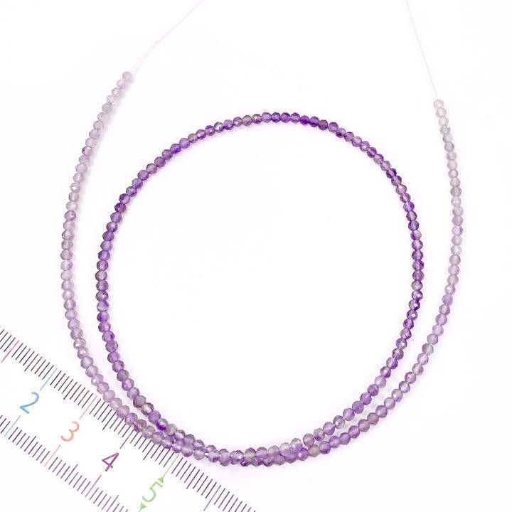 t005 天然石 ビーズ  アメジスト ラウンドカット 1連 素材 パーツ 紫