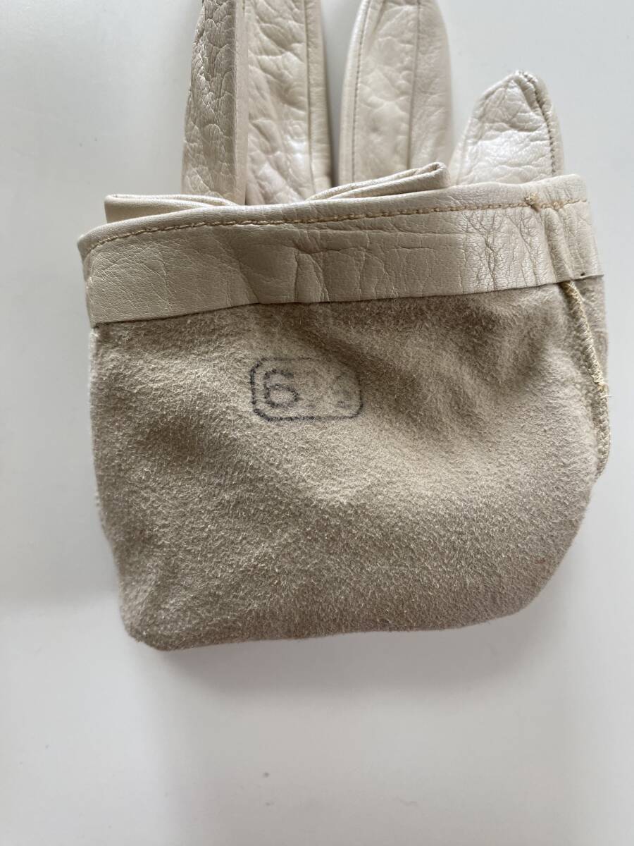 [ beautiful goods ] Italy made Foxey FOXEY lady's leather glove leather gloves ivory series lining less size 6 half 