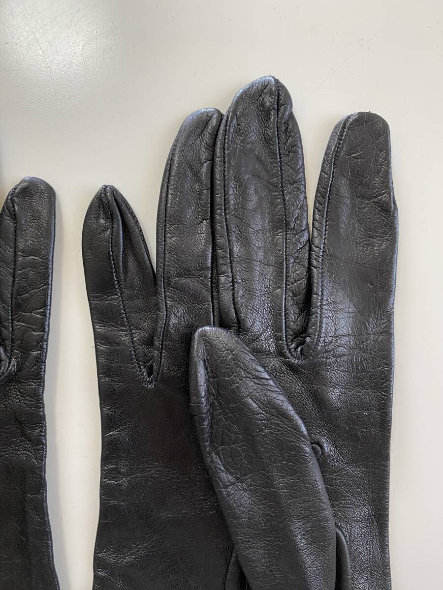 [ beautiful goods ] Italy made diesel DIESEL lady's leather glove black black leather gloves lining less size Ⅰ