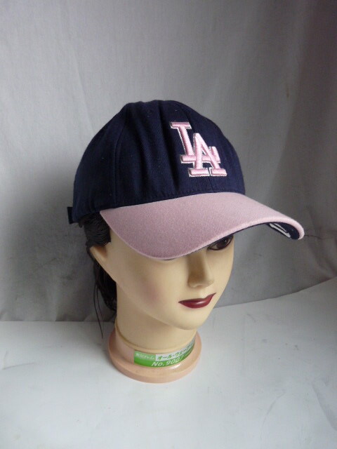 ドジャース 野球帽 キャップ ネイビー×ピンク フリーサイズ◆大谷翔平 Dodgers USA ロサンゼルスの画像1