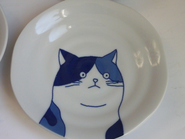 未使用◆美濃焼 ねこフレンズ取り皿 ５柄組 ネコ (=^・^=) 猫 φ16cmの画像4