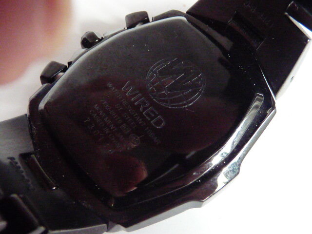 電池交換◆SEIKO セイコー WIRED ワイアード 腕時計 7T92-0HT0 クオーツ カットガラス トノー クロノグラフ _画像8