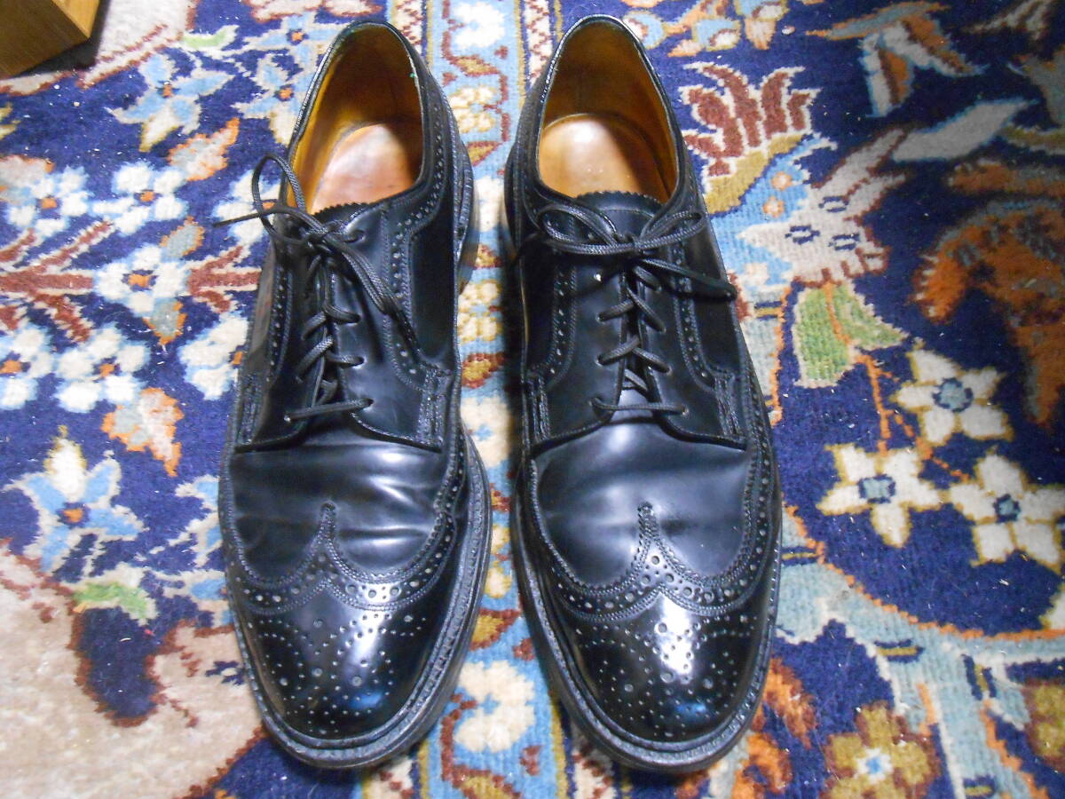 美品 ビンテージ（60年代）米国 Florsheim Imperial 黒のコードバンのKenmoor 稀少な小さめのサイズ US 7.5 D 約25cm_画像1