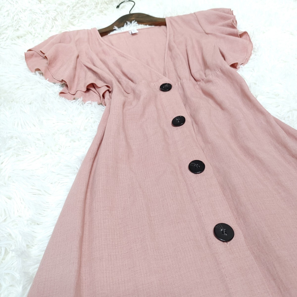 ZARAザラさらっと着れるボタン付きワンピース ZARA ザラ さらっと着れるボタン付きリネンワンピース 春夏