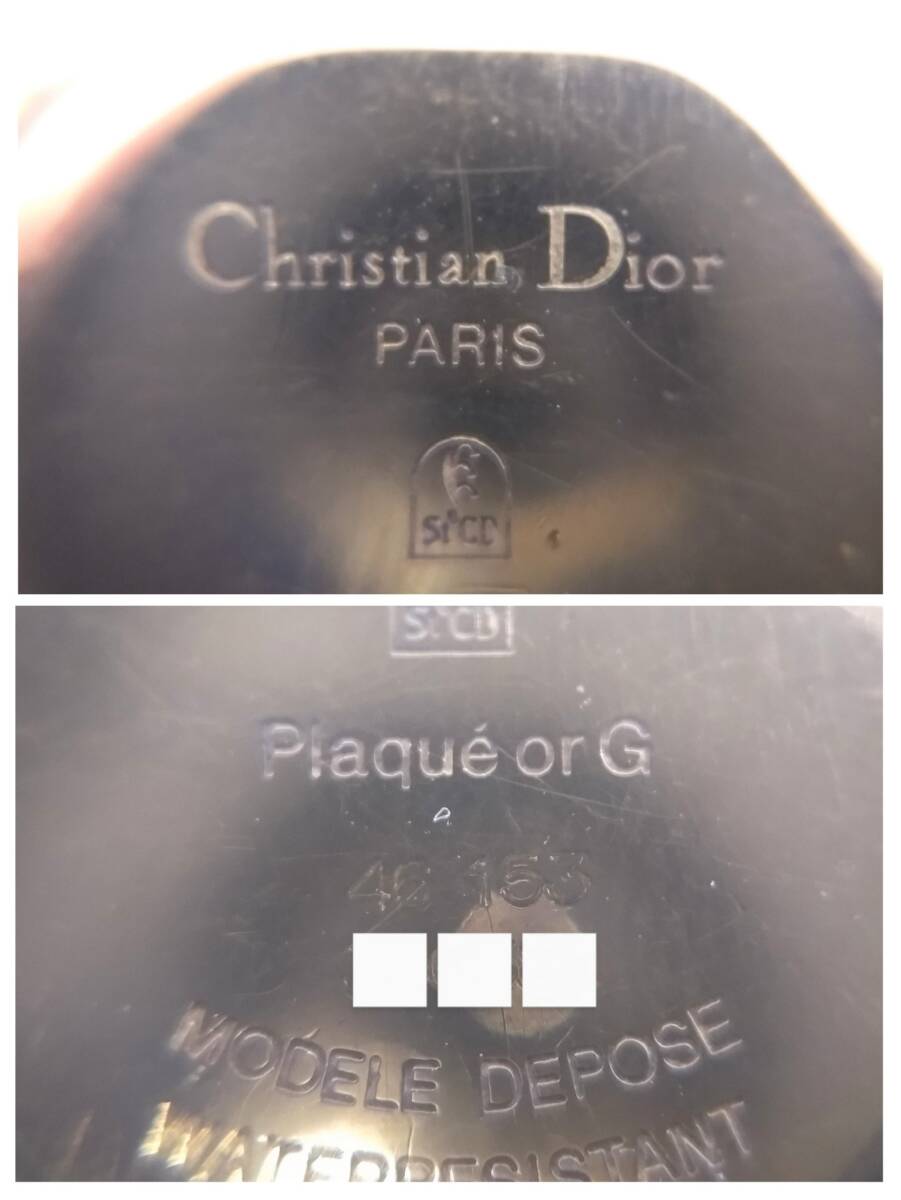 (SM1291) 1円～ Christian Dior クリスチャンディオール QZ レディース バキラ 46 153 ブラックムーン ブラック×ゴールド ジャンクの画像7