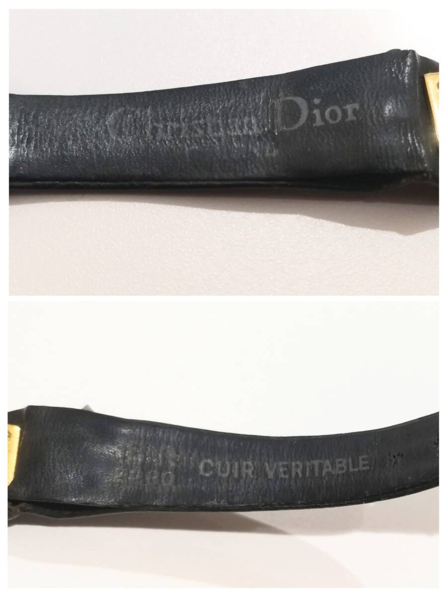 (SM1291) 1円～ Christian Dior クリスチャンディオール QZ レディース バキラ 46 153 ブラックムーン ブラック×ゴールド ジャンクの画像9