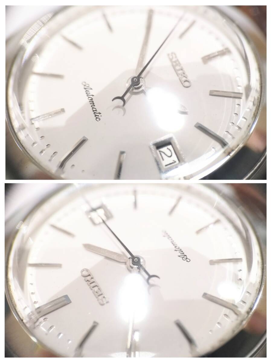 (SM1545) 【稼働品】 SEIKO セイコー 4S35-8000 cal.4S35A 裏スケ 25石 白文字盤 純正ベルト 自動巻き AT デイト 上代11万円 メンズ 腕時計_画像8