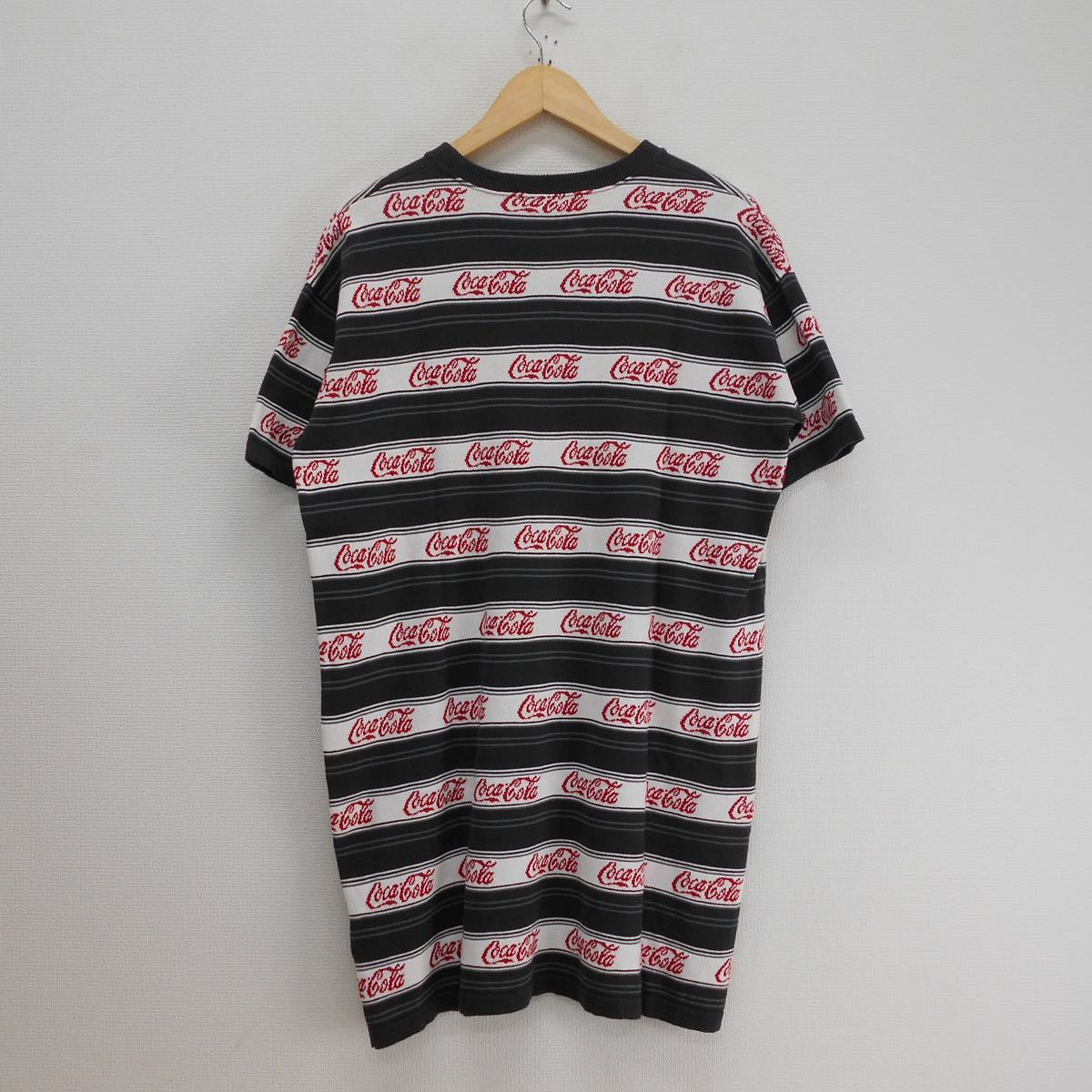 X-girl エックスガール 105202041012 COCA-COLA STRIPED S/S TEE コカコーラ 半袖 Tシャツ ワンピース ロゴ ボーダー M 10111843
