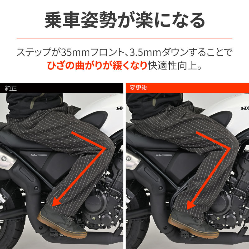 デイトナ DAYTONA CL250（23 8BK-MC57）用 ステップオフセットブラケット ブラック 41863_画像4