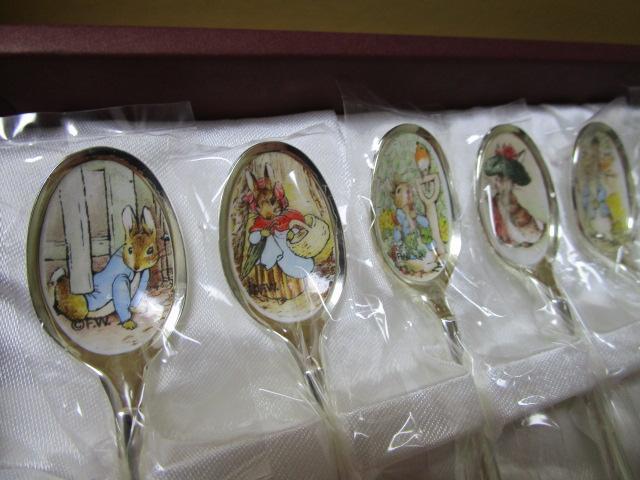  Peter Rabbit cutlery PC-3 10 pcs set silver color spoon * Fork each 5 pcs set unused * with translation 