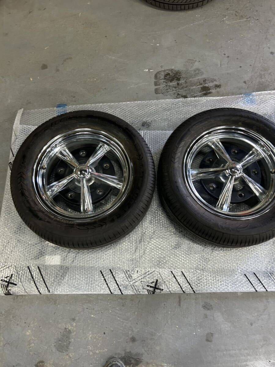 EMPI RADERホイール フルクローム 5LUG(PCD205) 5J X 15 レーダー　タイヤ付き　空冷VW_画像3