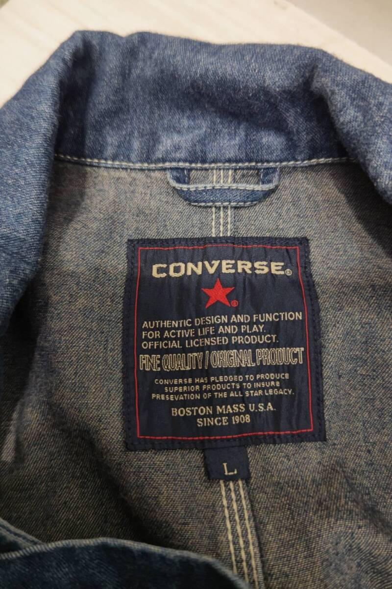 送料無料S71684 CONVERSE Lサイズ デニム ジャケット コンバース 7450-9698 C-TK6286 良品 古着品_画像3