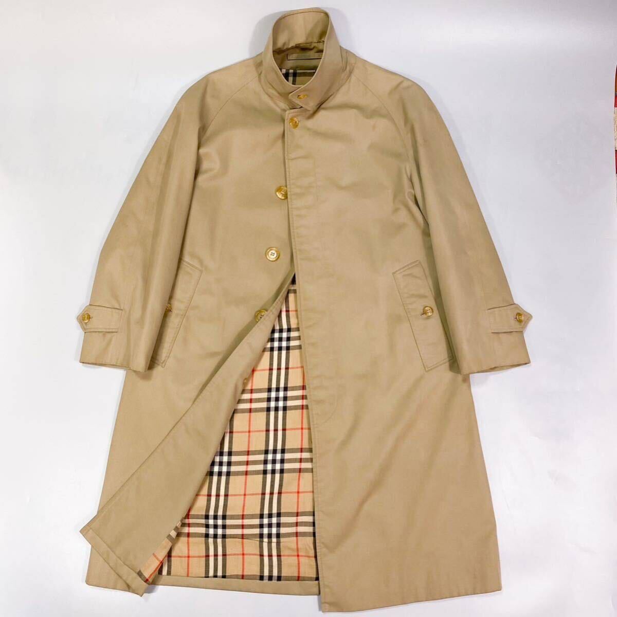 80s 古着 Burberry’sバーバリー Vintage バーバリー ズ コート 英国製 ステンカラーコート コットン アウター メンズ 42（s相当）_画像2