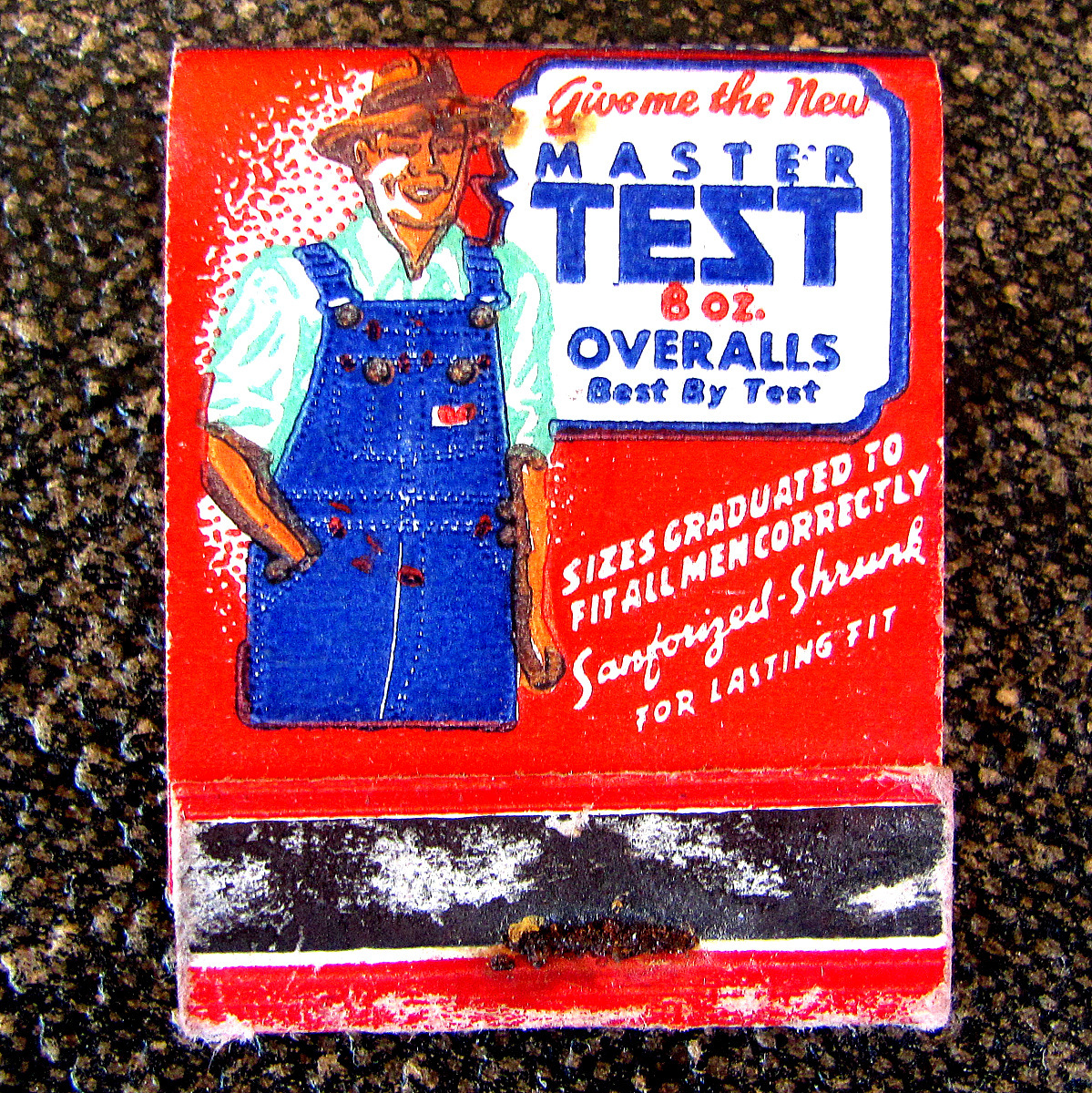 【マッチ】ビンテージ TEST OVERALLS 1930s - 1940年代 テスト オーバーオール ワーク 広告 ジーンズ レア【デッドストック】2の画像1