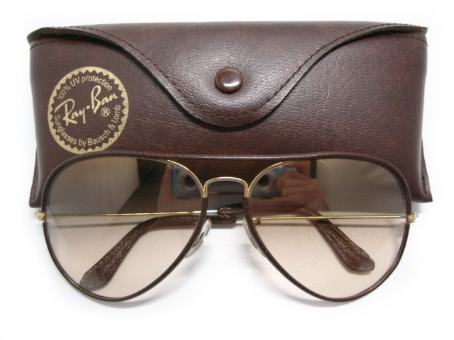 希少Vintage B&L RayBan LEATHERS LARGE METAL2 62mm USAレザーズ調光TGMミラーレンズChangeableラージ革メタル金ボシュロムBLアメリカ製_画像2