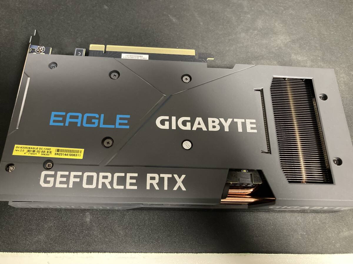 GIGABYTE NVIDIA GeForce RTX3060搭載 グラフィックボード GV-N3060EAGLE OC-12GD Rev2.0 12GB 美品 動作確認のみの使用 箱なしの画像1