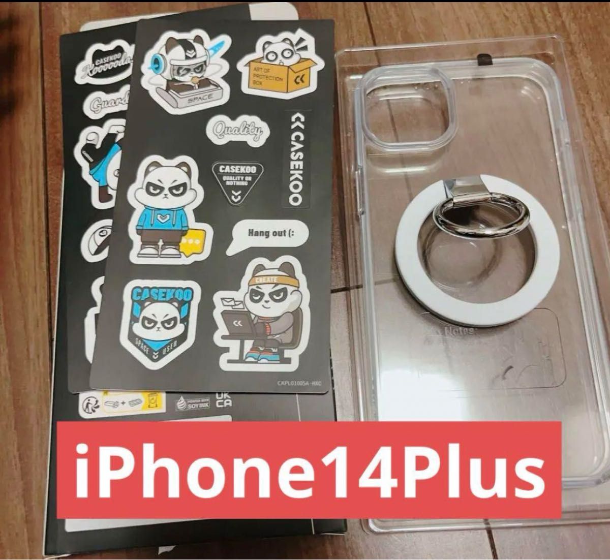 お得　iPhone14Plusケース　クリア　透明　ステッカー付　保護 iPhone クリアソフトケース スマホケース