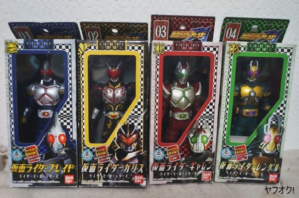 仮面ライダーブレイド ライダーヒーローシリーズ ソフビ 4体セット 01ブレイド/02カリス/03ギャレン/04レンゲルの画像1