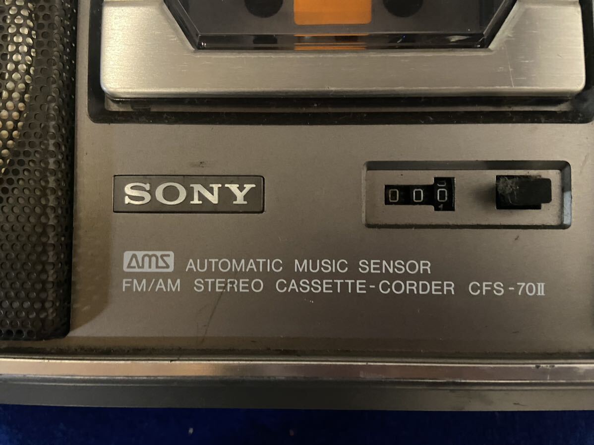 SONY STEREO CASSETTE-CORDER CF3-700 AUTOMATIC MUSIC SENSORラジカセ ソニー FM 昭和レトロ 当時物 ステレオカセットレコーダー ラジオの画像2