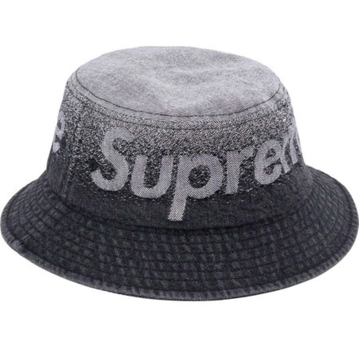 ☆超激レア☆Supreme Fade Jacquard Denim Crusher Black シュプリーム デニム クラッシャー ハット_画像1