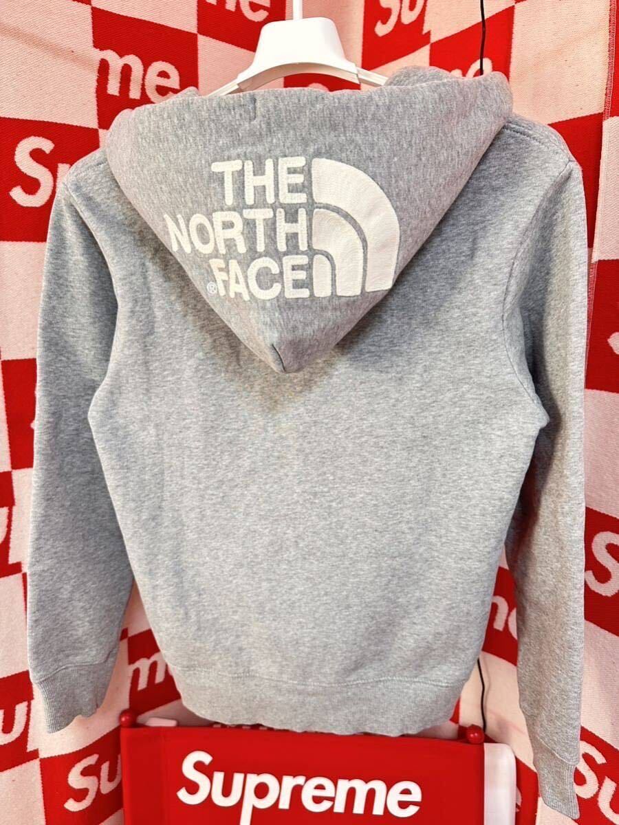 ☆THE NORTH FACE☆ ジップアップパーカー グレー フードロゴ 刺繍 ザ ノースフェイス_画像3