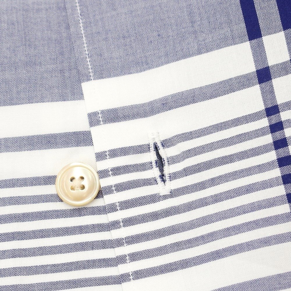 [ б/у ] Haversack HAVERSACK хлопок проверка рубашка с коротким рукавом темно-синий серия x белый [ размер M]