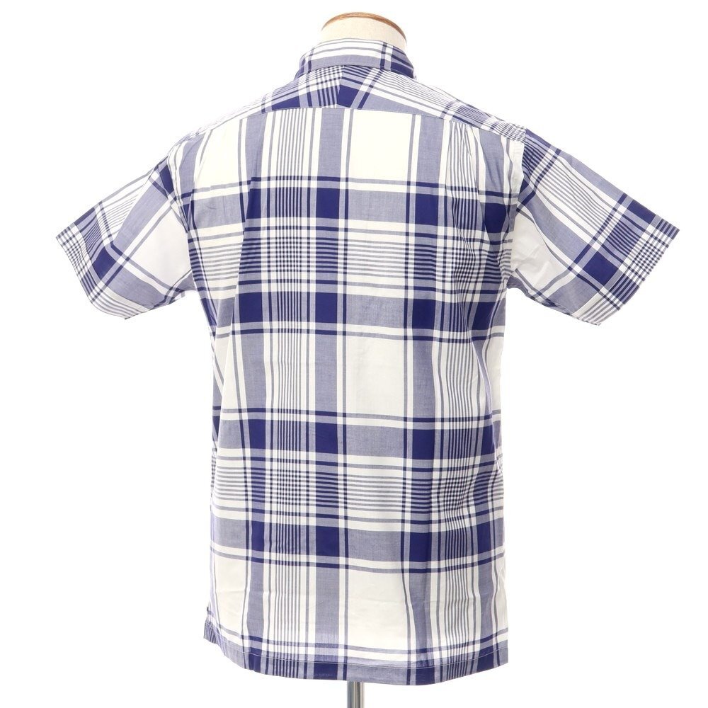 [ б/у ] Haversack HAVERSACK хлопок проверка рубашка с коротким рукавом темно-синий серия x белый [ размер M]