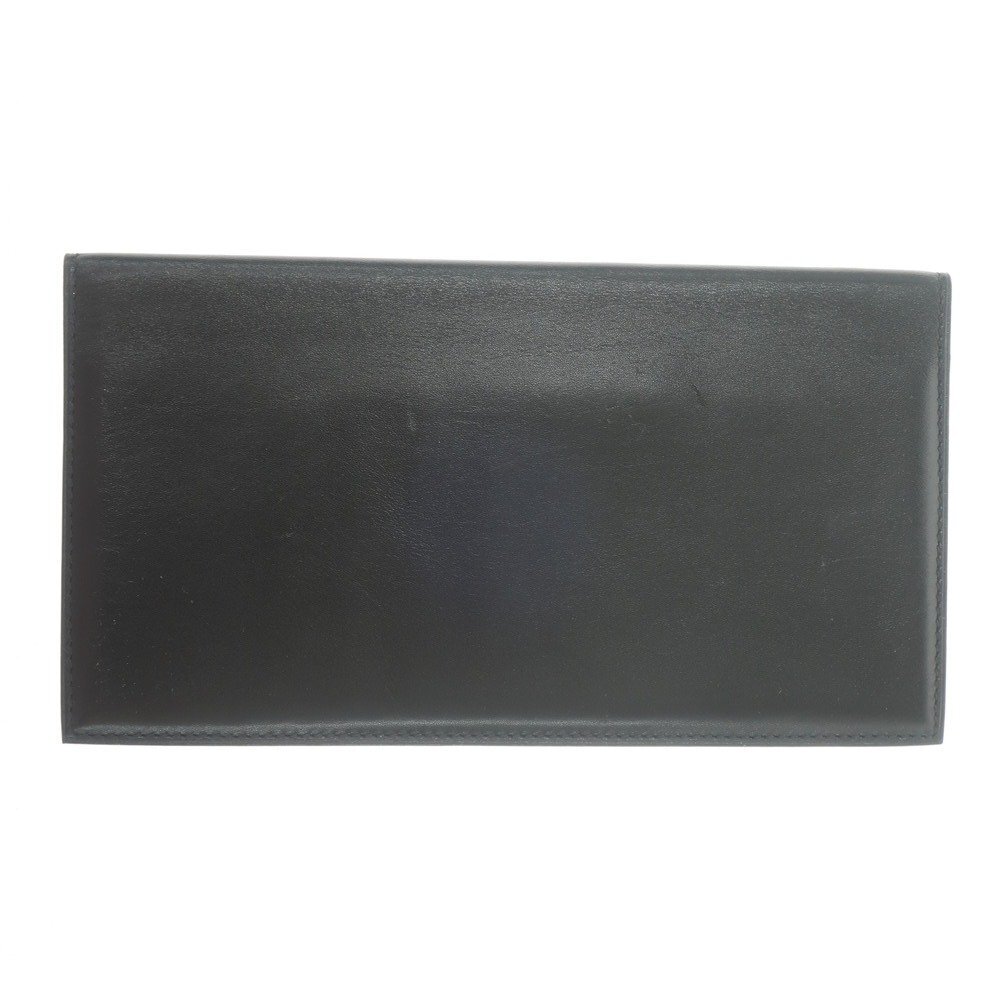 [ used ]as Play Asprey LONDON leather long wallet black APD