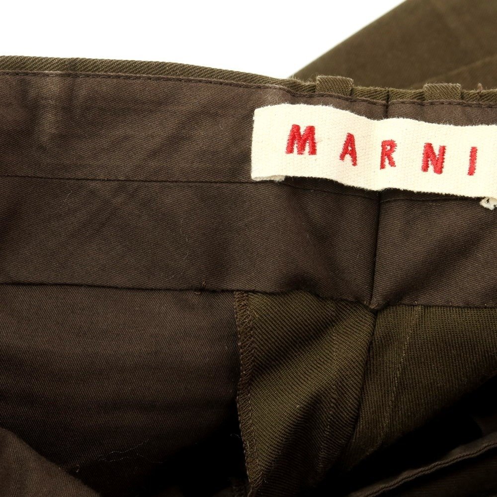 [ б/у ] Marni MARNI хлопок серия casual слаксы брюки оливковый оттенок коричневого [ размер 48]