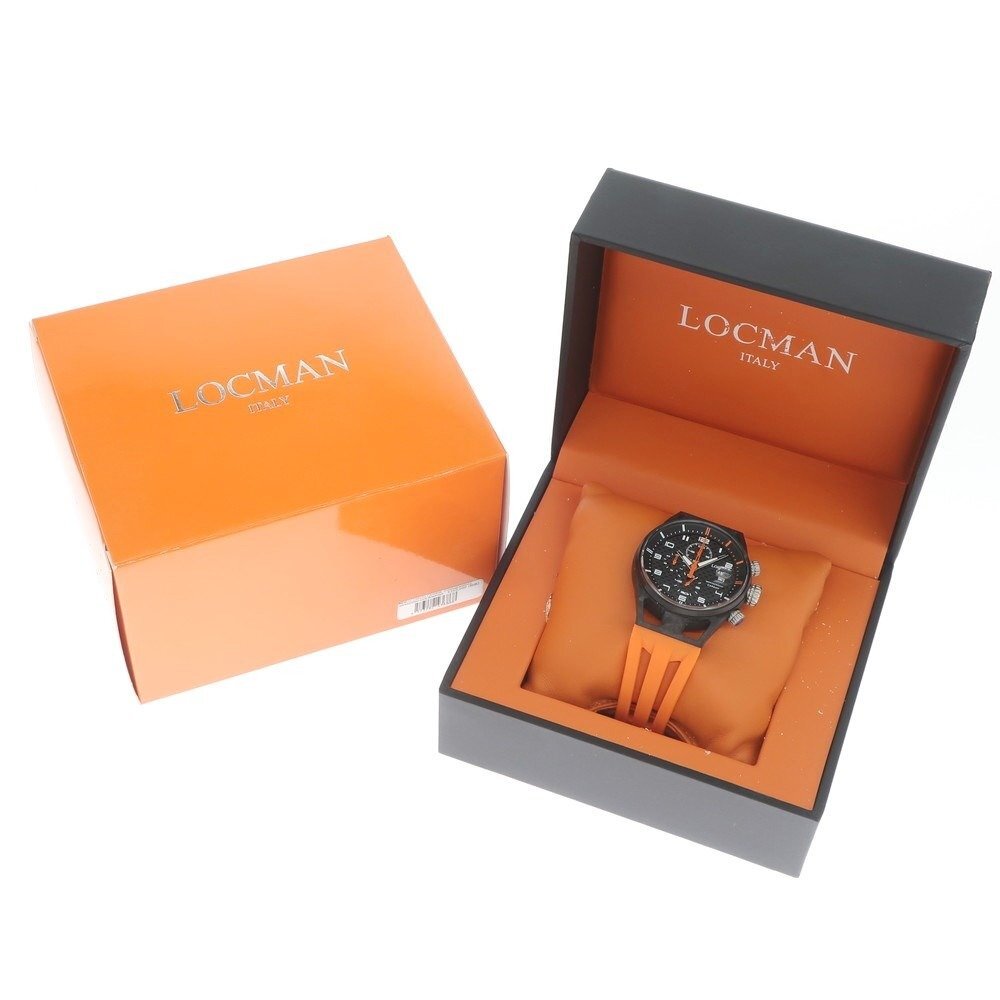 【中古】ロックマン LOCMAN 1000本限定 モンテクリスト クロノグラフ 腕時計 オレンジ_画像8
