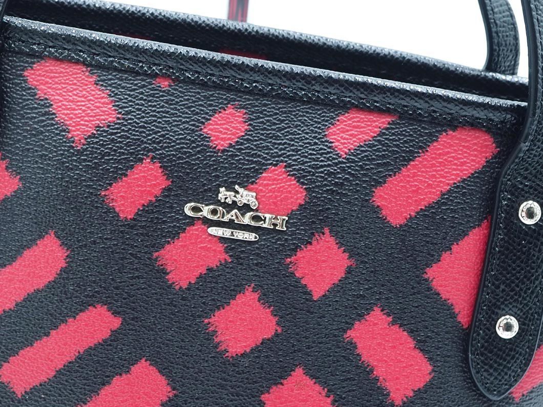 COACH コーチ F22246 チェック トート バッグ 赤ｘ黒 ■■ ☆ ebc9 レディース_画像3