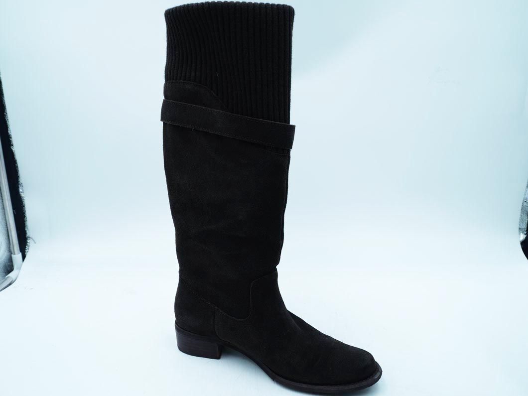  beautiful goods ESPERANZA Esperanza suede rib knitted switch long boots sizeM(23cm-23.5cm)/ Brown *# * ecb4 lady's 