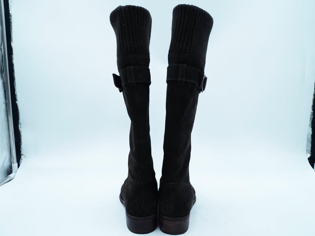  beautiful goods ESPERANZA Esperanza suede rib knitted switch long boots sizeM(23cm-23.5cm)/ Brown *# * ecb4 lady's 