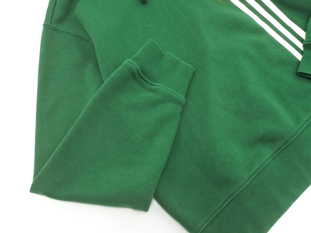 adidas originals アディダスオリジナルス アップリケ ショート丈 プルオーバー パーカー sizeM/緑 ■◇ ☆ eca1 レディース_画像2