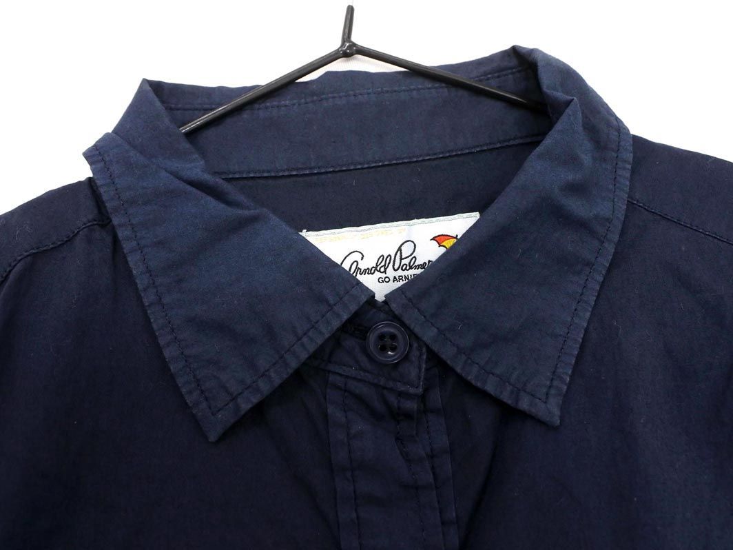  cat pohs OK arnold palmer Arnold Palmer Logo embroidery shirt size2/ navy blue #* * eca4 lady's 