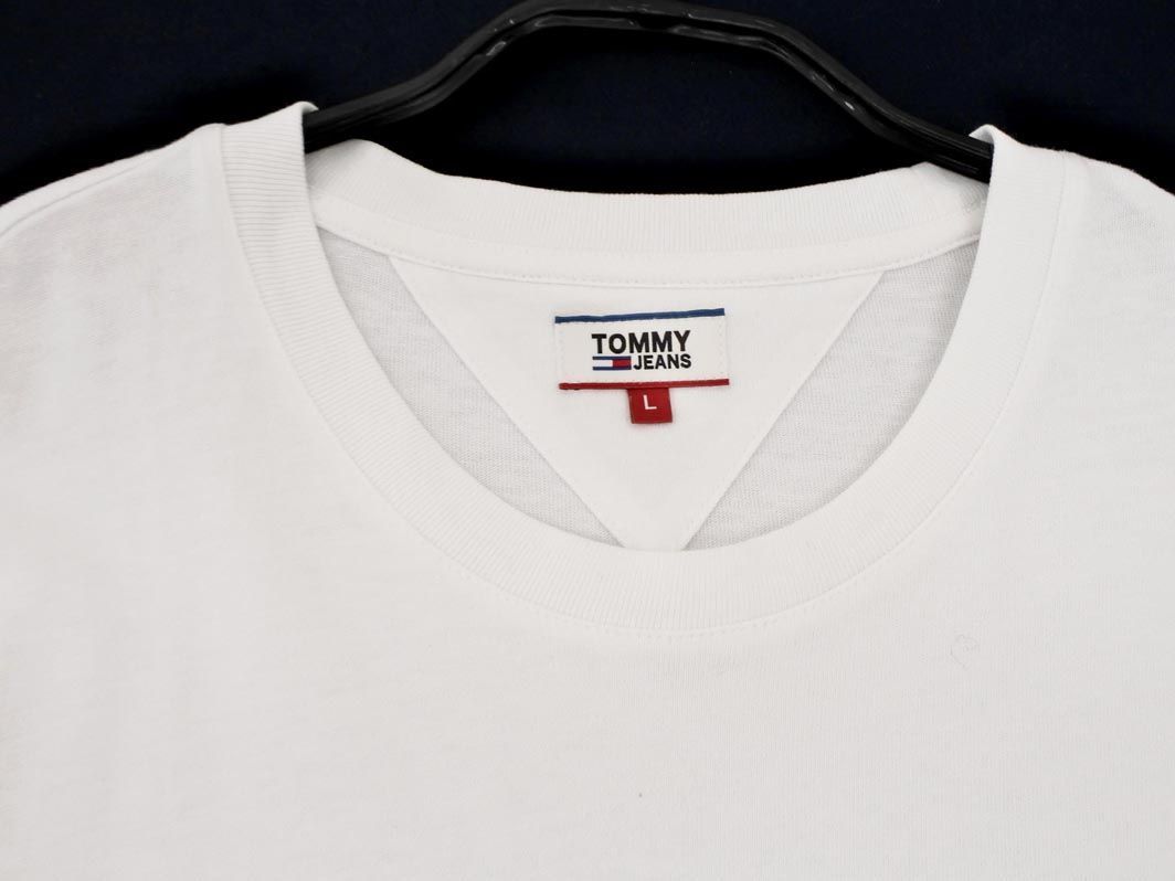 tommy jeans トミージーンズ ロゴ Tシャツ sizeL/白 ■◇ ☆ eca5 メンズ_画像3