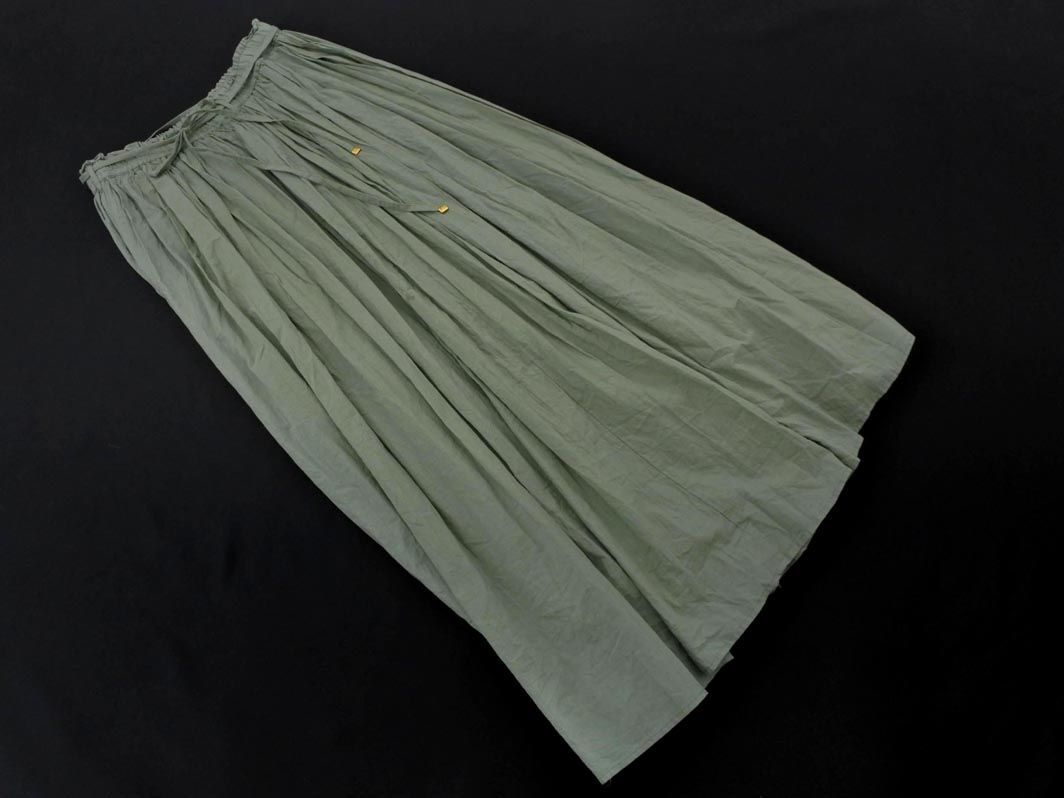 natural couture ナチュラルクチュール フレア ロング スカート sizeF/緑 ■◇ ☆ eca5 レディースの画像1