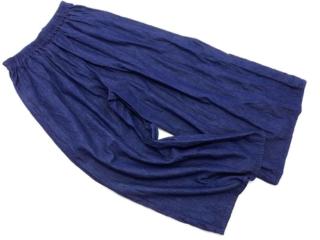 ecruefil ecru filter k wide Denim pants size2/ navy blue #* * eca5 lady's 