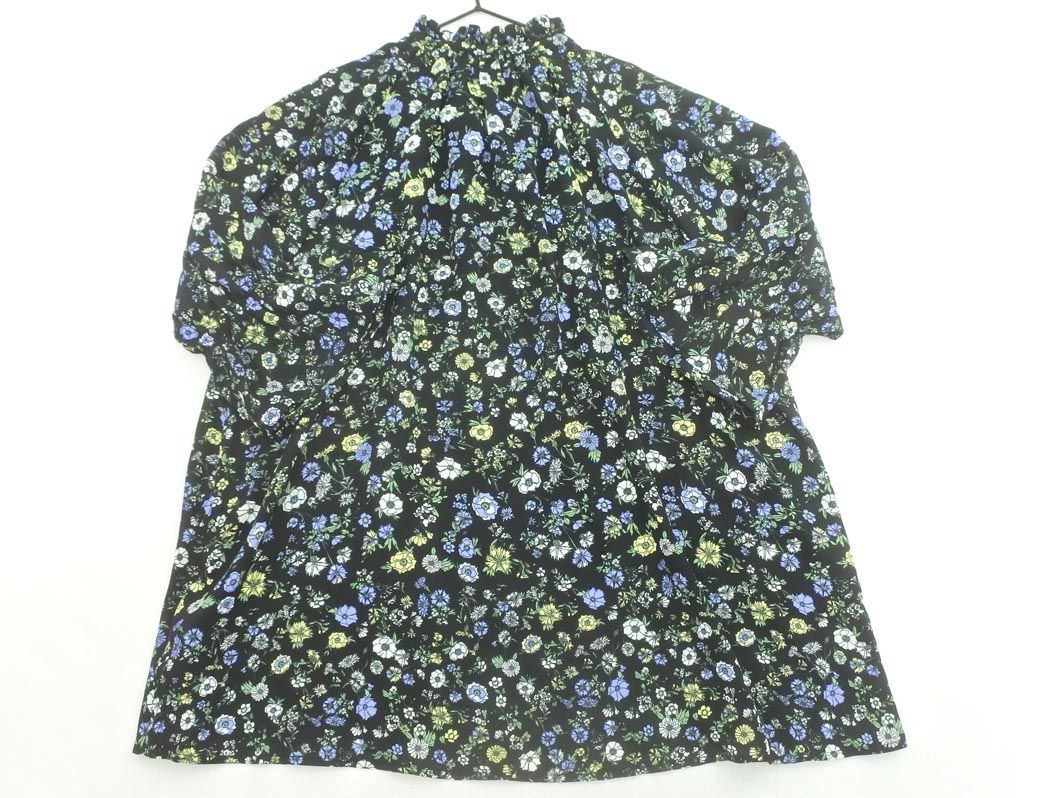 ネコポスOK UNIQLO ユニクロ PAUL&JOE シフォン 花柄 ブラウス シャツ sizeS/黒 ■◇ ☆ eca6 レディース_画像5