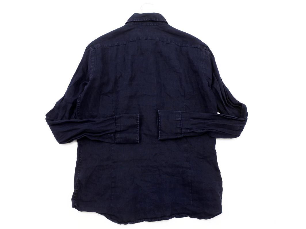 Maker’s Shirt 鎌倉 リネン100% ボタンダウン シャツ size37/紺 ■◇ ☆ eca8 メンズの画像4