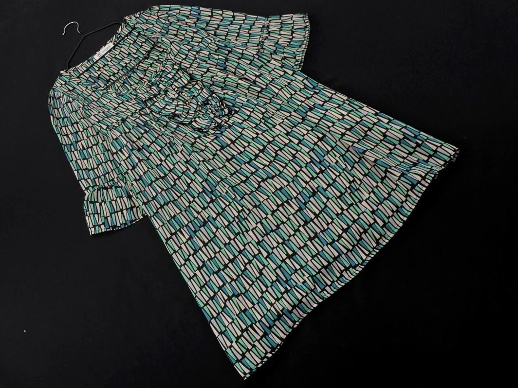  cat pohs OK MICHEL KLEIN Michel Klein total pattern frill tunic One-piece size38/ mint #* * eca8 lady's 