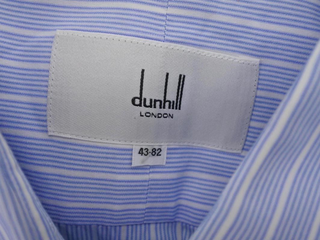 dunhill ダンヒル ストライプ シャツ size43-82/青 ■◇ ☆ ecb1 メンズ_画像5
