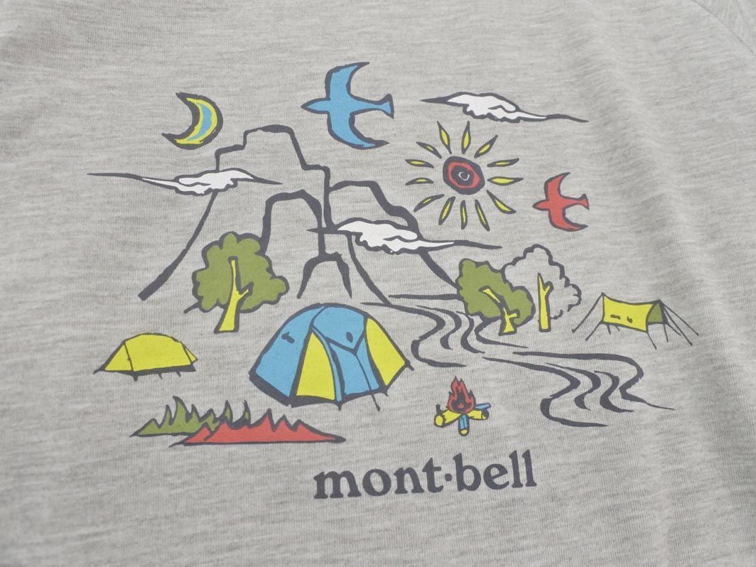 mont-bell モンベル プリント 長袖 カットソー size140ｃｍ/グレー ■◇ ☆ ecb1 子供服_画像4