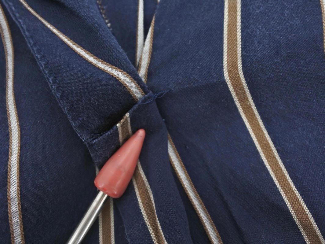 UNTITLED Untitled silk . stripe pull over shirt size44/ navy blue #* * ecb2 lady's 