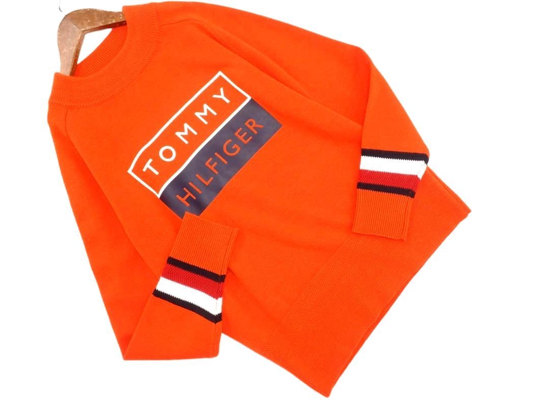 TOMMY HILFIGER トミーヒルフィガー GOLF ボックスロゴ ニット セーター sizeS/赤 ◇■ ☆ ecb3 レディース_画像1