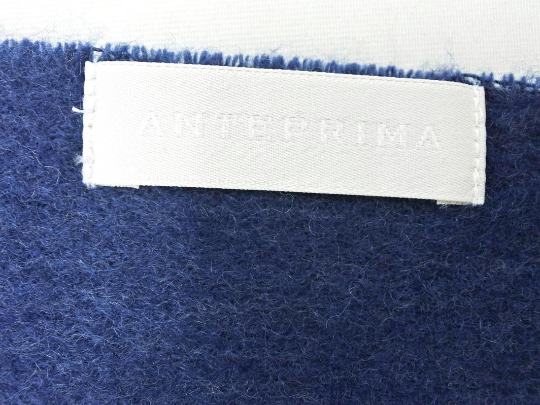 ANTEPRIMA アンテプリマ カシミヤ ウール ラインストーン マフラー 濃紺 ◆■ ☆ ecb5 レディースの画像5