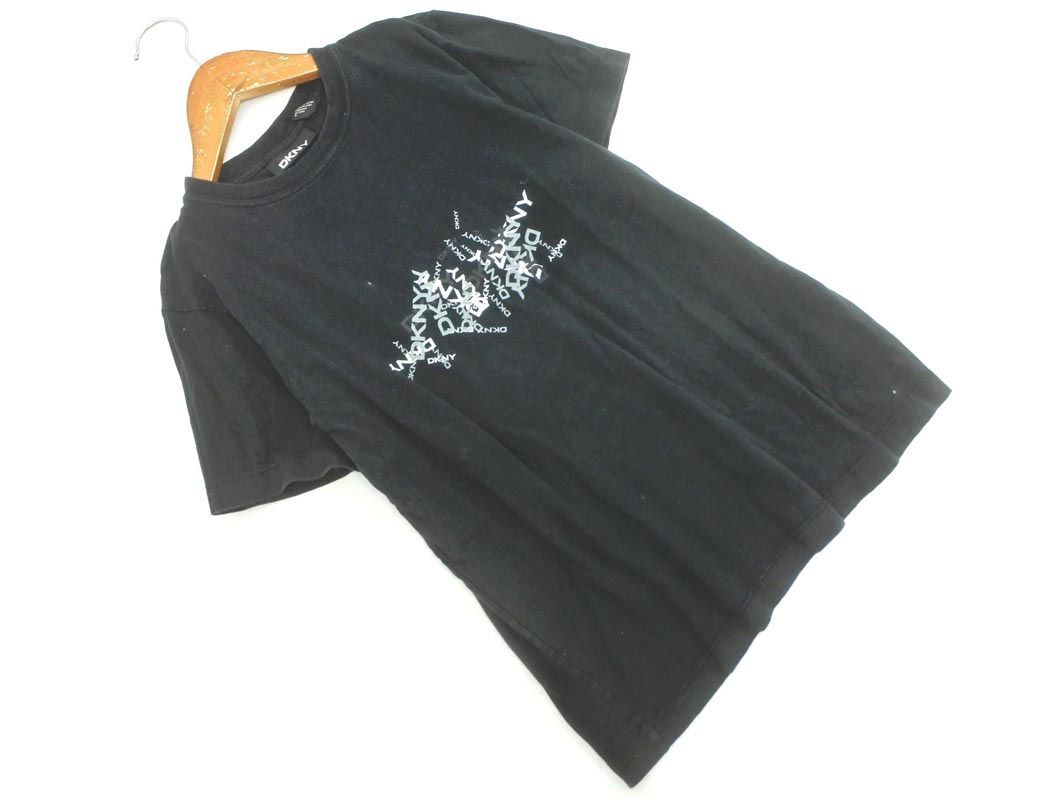  кошка pohs OK DKNY Donna Karan New York Logo принт футболка чёрный #* * ecb9 женский 